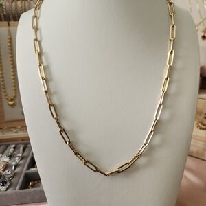 Gold Stainless Steel Chunky Paperclip Chain